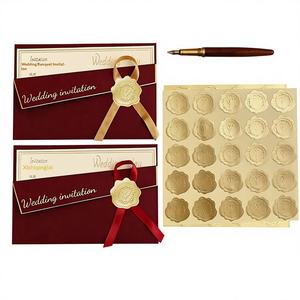 Autocollant de scellement pour emballage extérieur de boîte cadeau, personnalisé, avec estampage à chaud doré, logo couronne de cœur en relief convexe, adhésif - Product Image 1