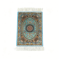 Tapis de sol moderne en tissu modal, motif floral persan bleu turquoise vintage, vente en gros directe d'usine, 50*70cm