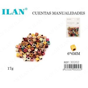 Cuentas cuadradas Ilan de 6x6 mm, multicolor, de resina pintada, duraderas para manualidades - Product Image 3