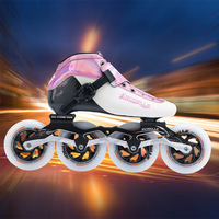 Patins à roulettes de vitesse Roselle-T5 en fibre de carbone et alliage d'aluminium, pour enfants et adultes, professionnels, grandes roues, en ligne