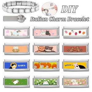 สร้อยข้อมือสแตนเลสแบบโมดูลาร์สไตล์การ์ตูนน่ารัก DIY เชื่อมต่อกันได้ ดีไซน์สร้างสรรค์อเนกประสงค์ ทันสมัย เรียบง่าย - Product Image 1