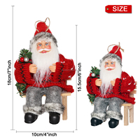 Ensemble de décoration de Noël en peluche Père Noël artisanal sur mesure de 8 pouces - Petit cadeau de Noël pour la décoration de l'arbre