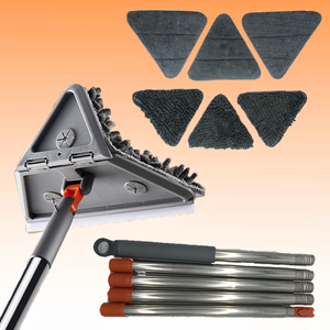 Serpillère télescopique pliable pour nettoyage de vitres, serpillère à pression pour murs et sols avec long manche – Meilleure vente - Product Image 5