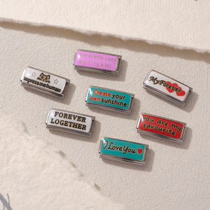 HP0795 Eslabones de Charms Italianos de Acero Inoxidable de 20x9mm, Charms Modulares para Pulseras con Frases de Amor, Fornituras de Joyería para Pulseras Modulares DIY - Product Image 2