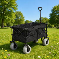 Chariot de camping pliable 200L avec roues gonflables de plage 9*4 pouces, chariot utilitaire robuste et pliable pour la plage et les activités de plein air