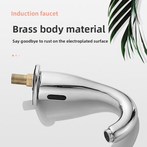 <span class=keywords><strong>Robinet</strong></span> automatique à capteur en laiton massif, monotrou, eau froide, sans contact, intelligent, infrarouge, à poser sur le plan, pour lavabo de salle de bain et toilettes - Product Image 3