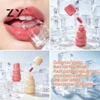 Tube de gloss vide de luxe personnalisé avec logo, 10 ml, carré, unique, transparent rose argenté
