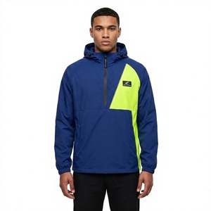 Chaqueta Anorak Cortavientos Transpirable con Capucha para Hombre, Personalizable con Logotipo, Impermeable, Ligera, con Media Cremallera, de Microfelpa Suave - Product Image 1