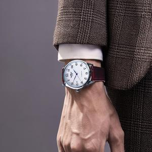 WINNER Montre Classique de Luxe Business Automatique Homme, Maître du Temps, Bracelet en Cuir, Cadran Blanc avec Date, Montre Homme - Product Image 6