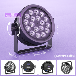 Fari <span class=keywords><strong>PAR</strong></span> LED Silenziosi Senza Ventola da 200W DMX512 <span class=keywords><strong>4</strong></span> in 1 RGBW con Apertura RGB Dinamica per Eventi, Matrimoni, Bar e Feste - Product Image 5