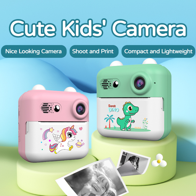 Kids Instant Print Camera 2.4 Inch IPS Screen Digital Camera for Kids Portable Instant Photo Printing Camera Toy 1300 Mah 200DPI