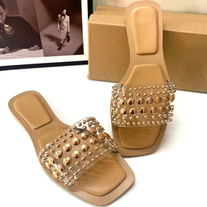 Sandalias <span class=keywords><strong>de</strong></span> Mujer con Diamantes <span class=keywords><strong>de</strong></span> Imitación, Estilo Veraniego, Planas, Casuales, <span class=keywords><strong>de</strong></span> Lujo - Product Image 1