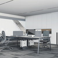 Poste de travail modulaire individuel pour bureau, bureau de personnel MFC avec cloison, banc de travail ouvert personnalisé pour projet commercial