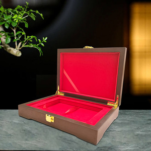 Caja de Almacenamiento Clásica para Coleccionables, Madera Sólida, 230x165x55mm, Estampado en Caliente Dorado, Organizador de Joyas, Embalaje General - Product Image 3