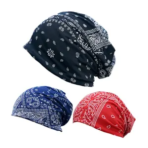 Europese En Amerikaanse Wol Etnische Paisley All-Over Print Beanie Hoeden Voor Vrouwen Nekhoes Warme Sjaal