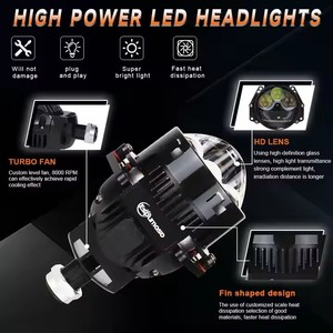 JHS Super potencia 120W 3 pulgadas <span class=keywords><strong>Bi</strong></span> LED proyector lente aluminio Hi Lo Beam faro antiniebla K202 faros LED para coche universal - Product Image 5