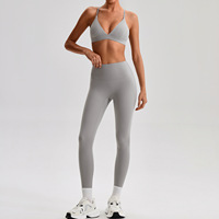 Ensemble de yoga 2 pièces Aoyema pour femme, respirant, avec dos croisé et finition double face, idéal pour le fitness