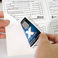Autocollant personnalisé imprimable recto-verso pour l'entretien automobile, avec code QR, date d'expiration, rappel de vidange d'huile pour fenêtre