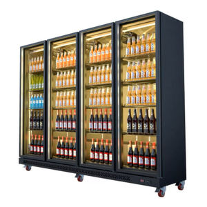 Réfrigérateur commercial vertical à 4 portes <span class=keywords><strong>grande</strong></span> capacité pour supermarché, vitrine à boissons avec porte à rebond automatique en verre trempé - Product Image 3