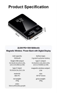 Batterie externe magnétique certifiée PSE haute capacité 10000mAh 20000mAh pour iPhone 15/14 et iPad – Indispensable pour les voyages (vente en gros) - Product Image 3