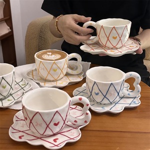 Ручная роспись 300 мл, асимметричная рельефная керамическая кофейная кружка с облаком, подарок на день Святого Валентина - Product Image 2