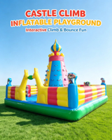Château gonflable personnalisé en forme de girafe, château gonflable commercial, mur d'escalade, structure de jeux gonflable extérieure pour enfants à louer