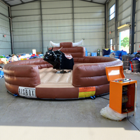 Taureau mécanique avec arène gonflable, jeu de rodéo commercial pour événements, location de fêtes, parc d'attractions