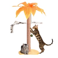 Tour d'arbre à chat décor palmier vert 33 pouces de haut griffoir pour chat avec boule suspendue pour chat mignon d'intérieur