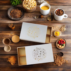 Customized A4 Size Drawer Paper Boxes Cardboard Material UV Logo Hot Stamping 4/6 Pieces Packaging Mooncake <strong>Biscuits</strong> Donuts <strong>Gift</strong> - Product Image 2