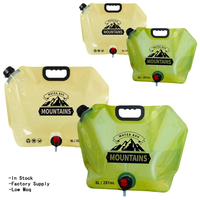 Vente en gros 8L grande cruche d'eau d'urgence pliable sac conteneur camping en plein air réservoir d'eau sac à eau en plastique
