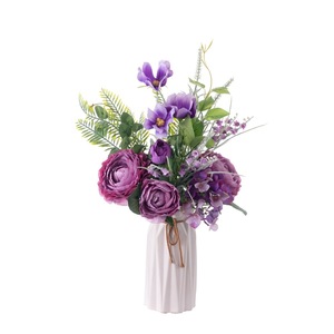 Bouquet de fleurs artificielles Hyuga Rikuren, violet rose, plastique, décoration de mariage CF01328B - Product Image 5