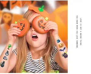 Hete Verkoop Nieuwe Custom Halloween Grappig Feest Evenement Tijdelijke Cartoon Kinderen Tatoo Sticker