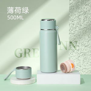 316 Stainless Steel Vacuum Insulated Water Bottle Bullet Shape With Tea Strainer For Travel And Home Use - Product Image 4