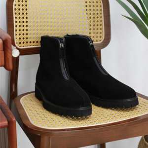 British <b>Spring</b> Summer Office & Career Lace-Up Square Toe Anti-Slip Breathable Rubber Thick-Soled Snow <b>Boots</b> - Product Image 3