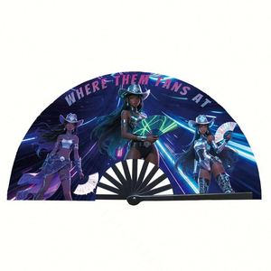Custom Large 27/33cm Wedding Folding UV Bamboo Wood <b>Hand</b> <b>Fan</b> for Home Decor Handheld Festival <b>Fans</b> DIY Traditional for Holiday - Product Image 4