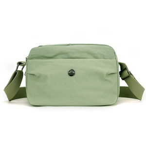 M Fashion Light Green Square Nylon <b>Crossbody</b> <b>Bag</b> Water Resistant Zipper Closure Single Strap Women's Chest <b>Bag</b> - Product Image 1