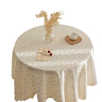 Nappe carrée en polyester brodé Amity nappe de table en coton lin tissu imperméable ménage cuisine