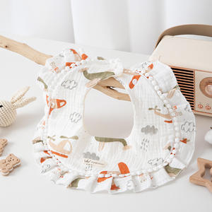Bavoirs en mousseline pour bébé Bavoirs en coton unisexes pour garçons et filles Bavoirs en mousseline pour la dentition Bave à volants - Product Image 4