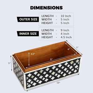 Caja de joyería rectangular duradera moderna con incrustaciones de hueso MDF hecha a mano de primera calidad, organizador decorativo para anillos, accesorios para uso doméstico y hotelero - Product Image 6