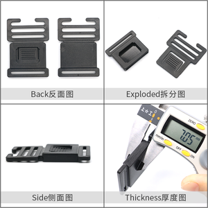 אבזם רצועת תיק גב אופנתי 32 מ\\\"מ, קליפס פלסטיק לשחרור מהיר, אביזרים לחלקי תיקים להתאמת גודל התיק - Product Image 4