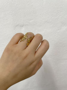 CUCOCUCA YHL R33 Anello minimalista in acciaio inossidabile dorato con design a foglia per una vestibilità comoda - Product Image 2