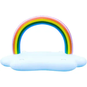 Bouée gonflable arc-en-ciel personnalisée en PVC durable et pliable pour fêtes au bord de la piscine, jeux aquatiques pour enfants et adultes, transat aquatique d'été sur mesure - Product Image 2