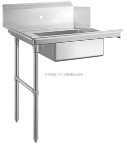 Left Side Dishwasher Compatible Sink Work <b>Table</b>, Stainless Steel Commercial Dishwashing <b>Prep</b> Bench for Restaurant Catering - Product Image 2