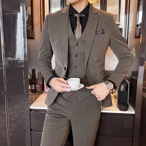 Ordifree — costume en laine grise pour hommes, design slim, business, personnalisé, turque