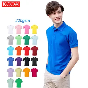 Rendah MOQ Lengan Pendek 220GSM 100 Kapas Golf Polo Shirt untuk Pria