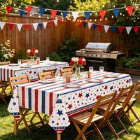 Lot de 2 nappes patriotiques, couvre-table en plastique avec drapeau américain pour le 4 juillet, la fête de l'indépendance, la fête du Memorial Day, décorations de fête