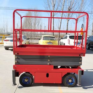 Pequeño elevador de tijera Beigong marca 3M 4m <span class=keywords><strong>5M</strong></span> Mini elevador de tijera 300kg plataforma de trabajo aéreo plataforma de tijera mesa elevadora portátil - Product Image 2