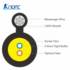 KNOFC 1-4 cores G652D/G657A FTTH fiber optical cable/drop cable LSZH with FRP/Steel strength member