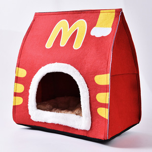 Nieuwe Cartoon Aardappelchip Opvouwbare Waterdichte Bedden Voor Huisdieren Inklapbare Fluwelen Algemene Kattennest Hondenbed Voor Huisdieren - Product Image 4
