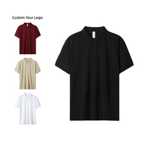 Polo de hombre de algodón 100% de alto gramaje, color negro liso, TKAN986D, estilo urbano, manga corta, con cuello, oversize, liso, precio bajo. - Product Image 1